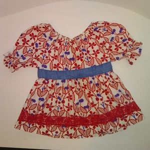 Matilda Jane- 2T Top flower/leaf design